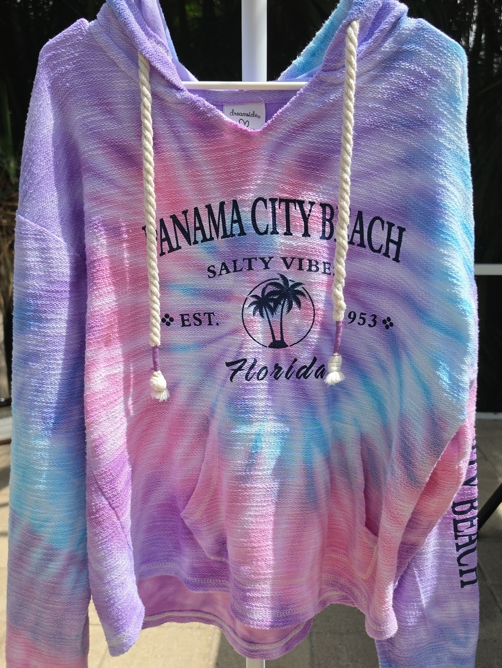 DREAMSICLES Panama City Beach Tie-Dye Hoodie - Pastel Rainbow
